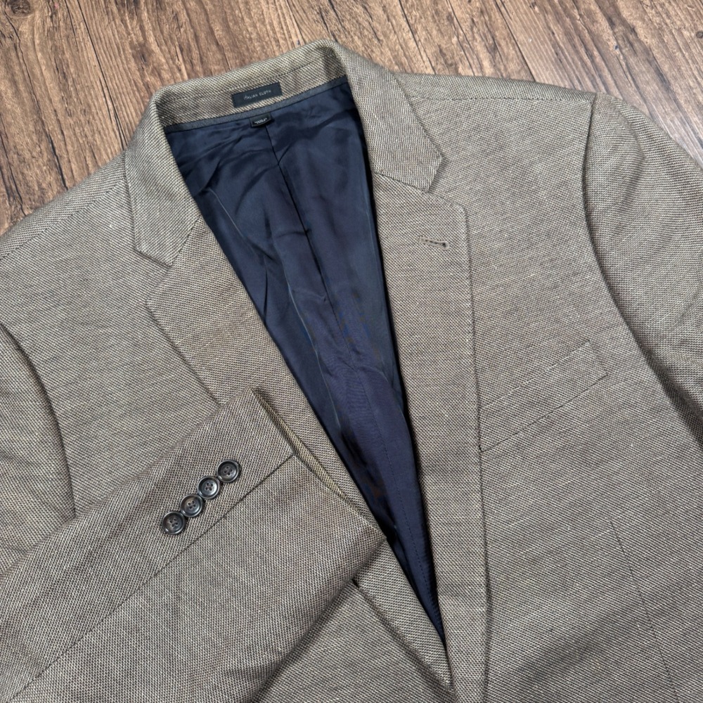 J.Crew Ludlow Linen Blazer Jacket Mens 42R Tan Brown Glen Check Sport Coat